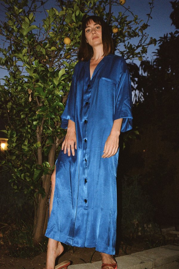 mara hoffman blue dress Modern Mara Hoffman Blue Gingham Dress, sz. XS/S – Lost Girls Vintage main image 0