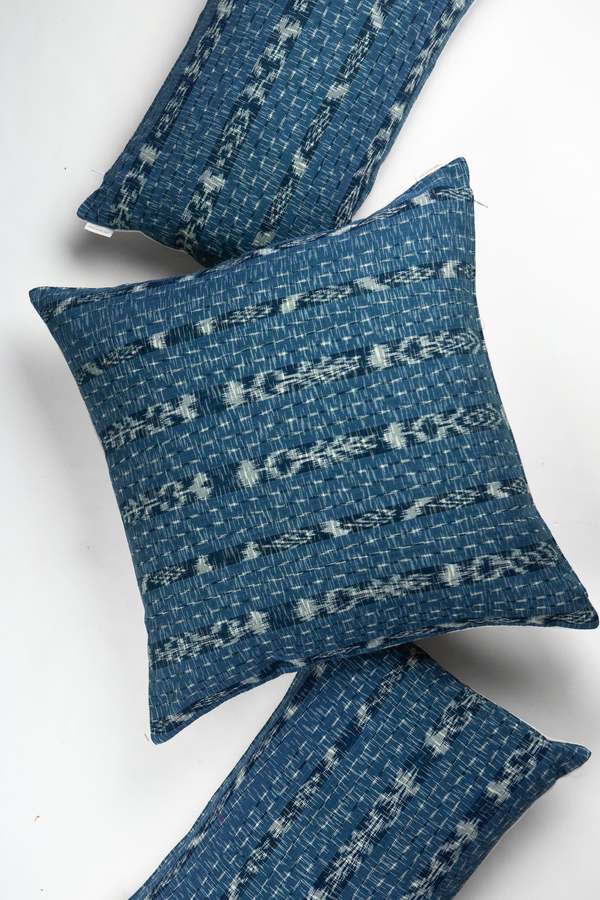 Archive New York Paola Indigo Ikat Pillow