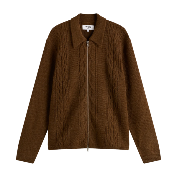 Wax London Friar Cable Knit Zip Cardigan Wax London Friar Cable Knit Zip Cardigan