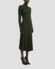 Victoria Beckham Ribbed Midi Knit Skirt - Green - Thumbnail 3