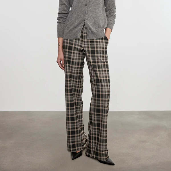Enza Costa Relaxed Plaid Trouser Enza Costa Relaxed Plaid Trouser