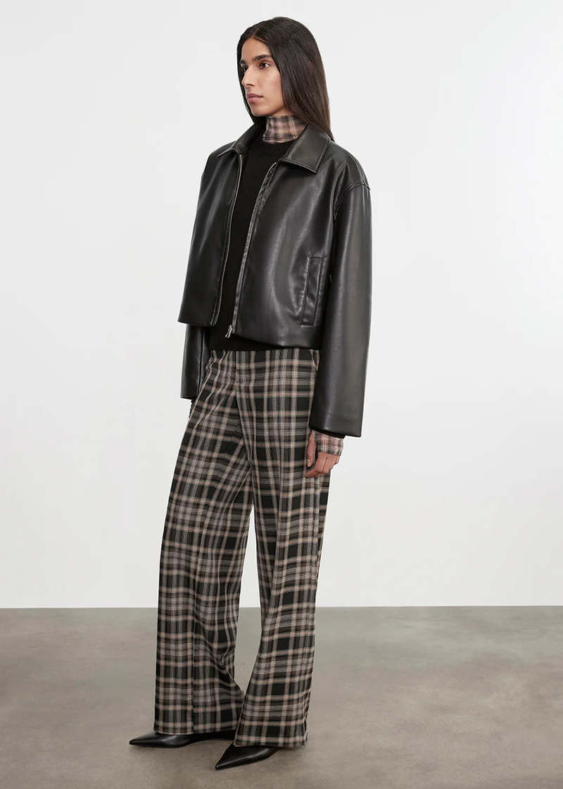 Enza Costa Relaxed Plaid Trouser