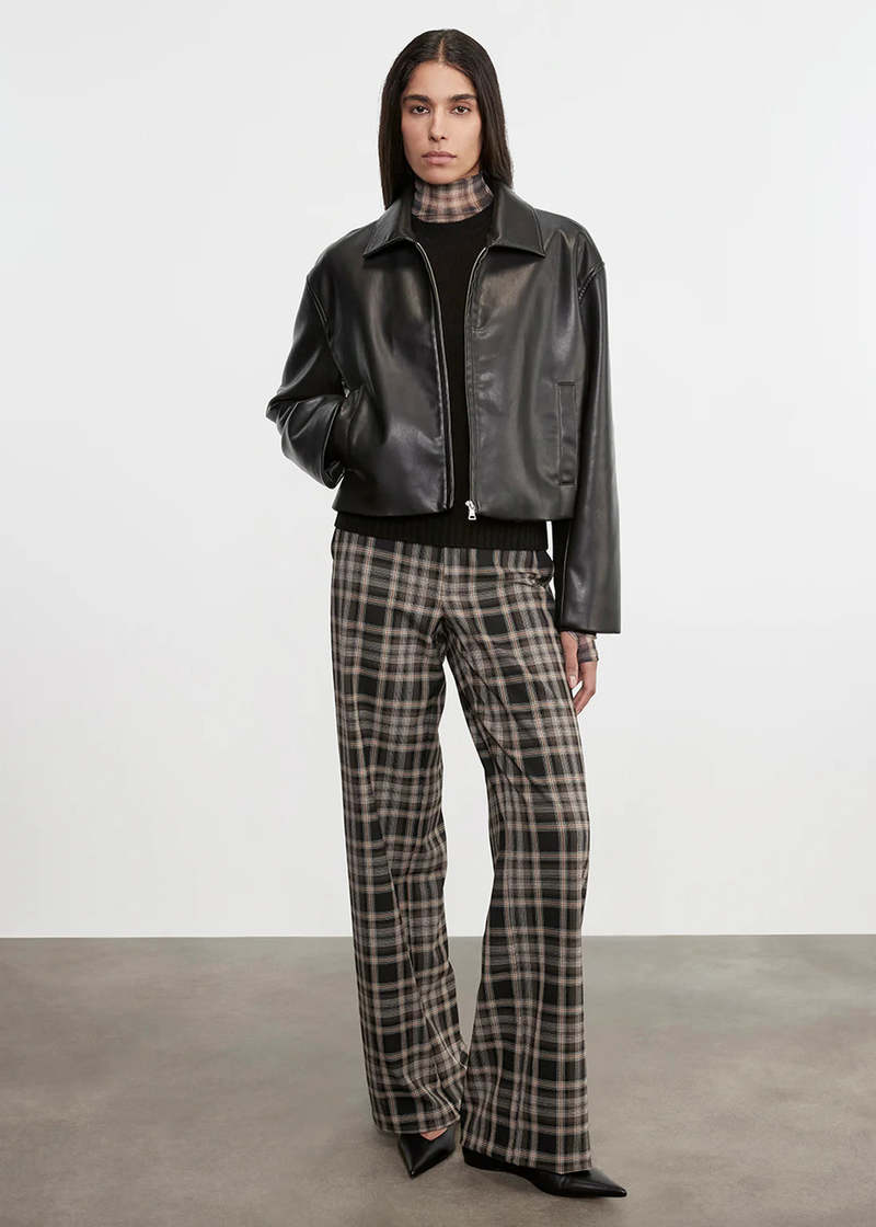 Enza Costa Relaxed Plaid Trouser