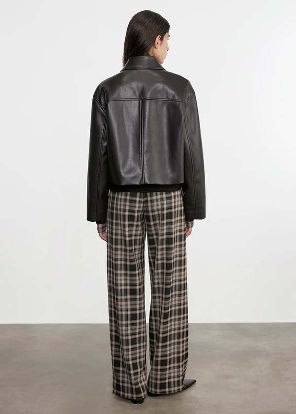 Enza Costa Relaxed Plaid Trouser