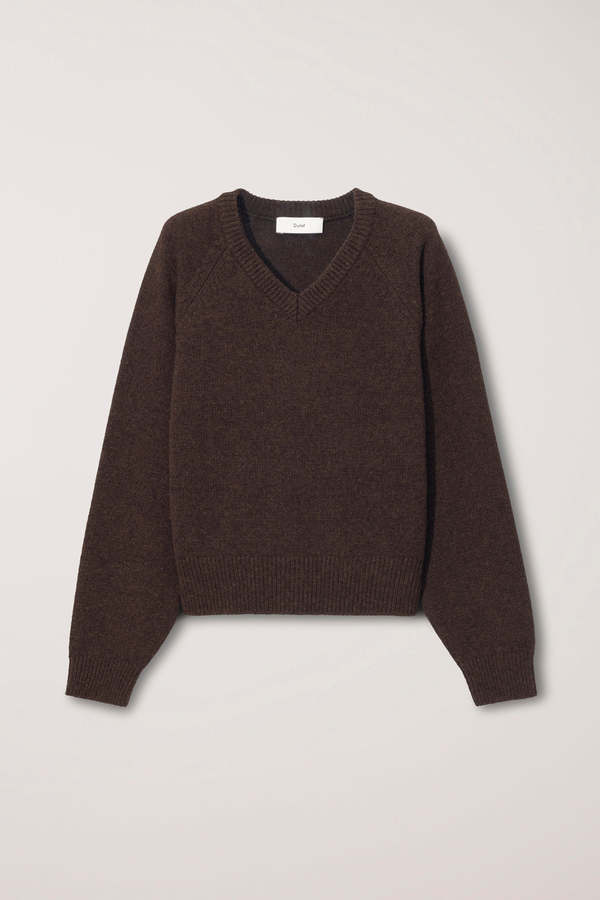 Dunst Soft Volume V-Neck Sweater - Brown Dunst Soft Volume V-Neck Sweater - Brown