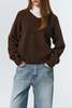 Dunst Soft Volume V-Neck Sweater - Brown - Thumbnail 4