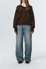 Dunst Soft Volume V-Neck Sweater - Brown - Thumbnail 5