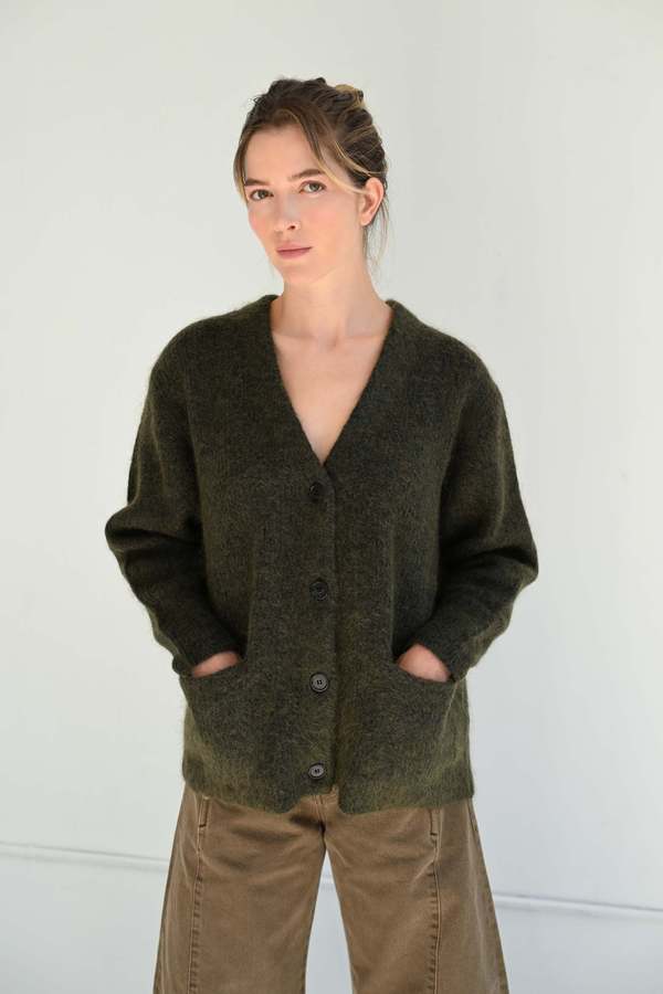 SAYAKA DAVIS NEW YORK Mohair Cardigan - Olive