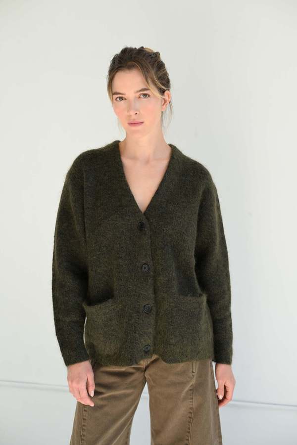 SAYAKA DAVIS NEW YORK Mohair Cardigan - Olive