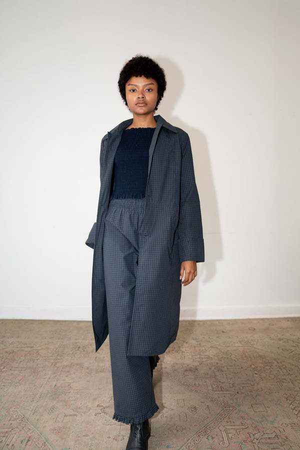 Zii Ropa Betty Coat - Navy Plaid