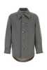 Ami Alexandre Mattiussi Grey Wool Blend Overcoat - Grisivoire - Thumbnail 1