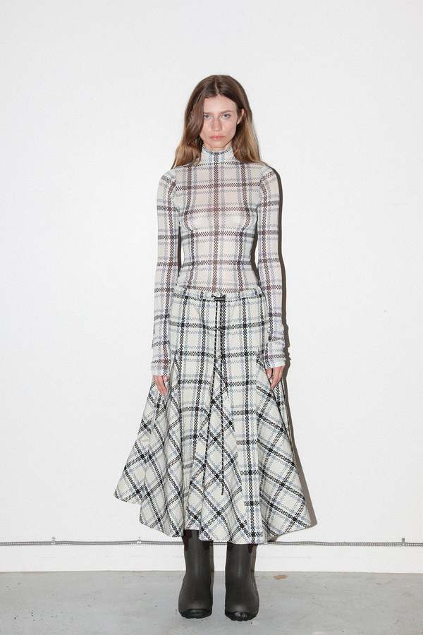 KkCo Plaid Peak Skirt - Ecru Plaid KkCo Plaid Peak Skirt - Ecru Plaid