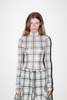 KkCo Split Turtleneck Top - Mixed Plaid - Thumbnail 2