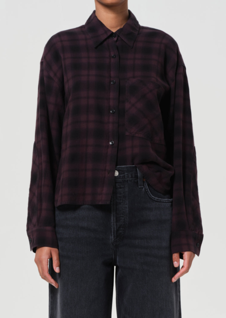 REJINA PYO ／Plaid Blouse Rejina Pyo Wool Plaid Print Blouse - Neutrals Tops, Clothing