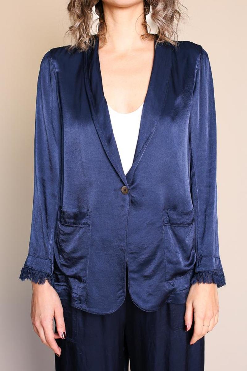Raquel Allegra Satin Shawl Blazer Raquel Allegra Satin Shawl Blazer