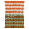 KIDS Catherine Tough Lambswool Ribbed Neckwarmer / Snood - Wide Stripe Orange/Oat/Mustard/Mint - Thumbnail 1