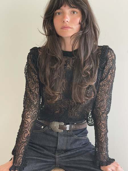 Vintage Crochet Poncho Top - Black | Garmentory