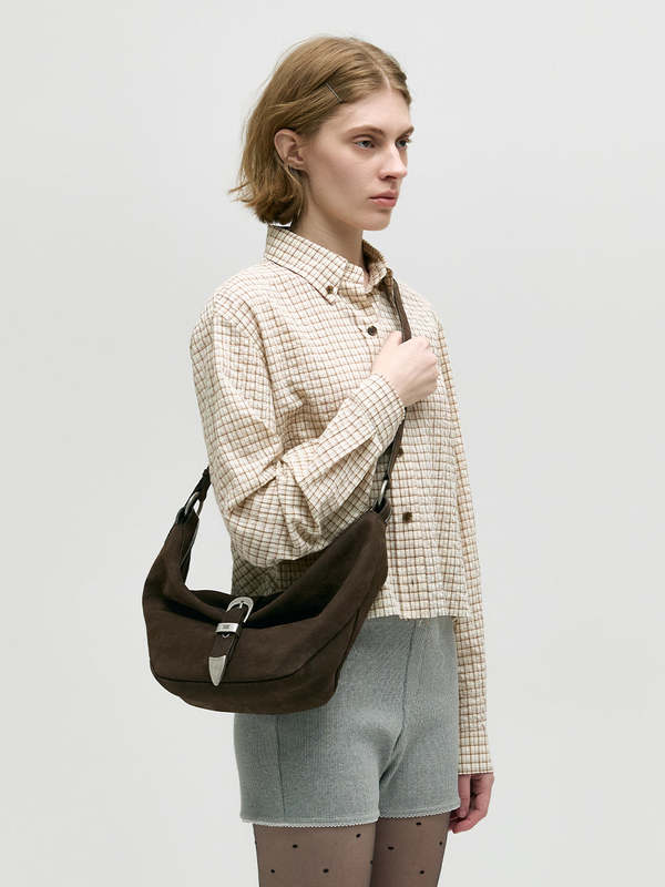 Marge Sherwood Nubuck Medium Belted Hobo Bag - Hush Nubuck