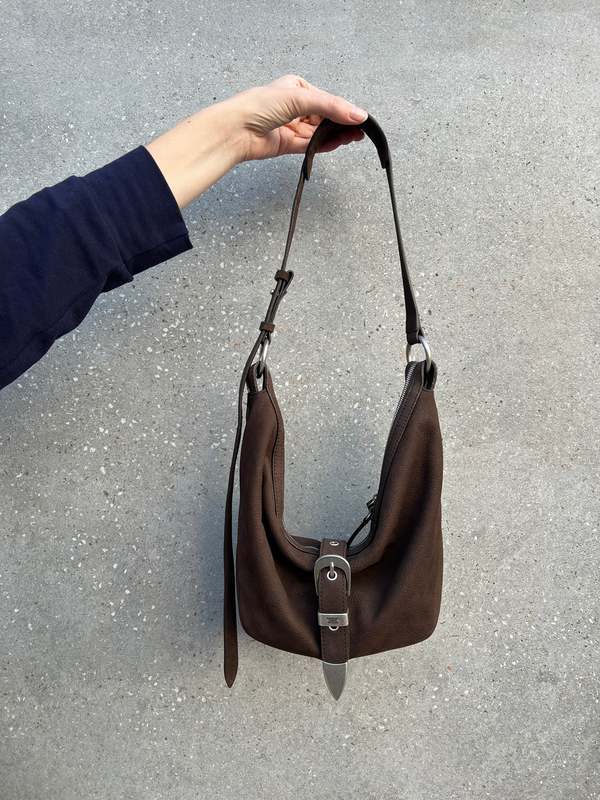 Marge Sherwood Nubuck Medium Belted Hobo Bag - Hush Nubuck