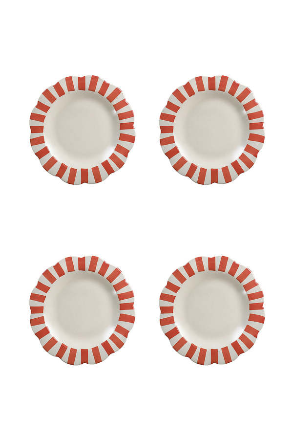 Casa Amarosa Ceramic Stripe Salad Plate Set of 4