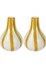 Casa Amarosa Ceramic Stripe Bud Vase Set of 2 - Thumbnail 1