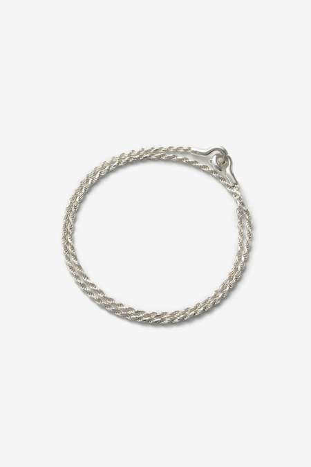 All Blues♡ S bracelet thin All Blues Rope Double Polished Bracelet - Silver | Garmentory