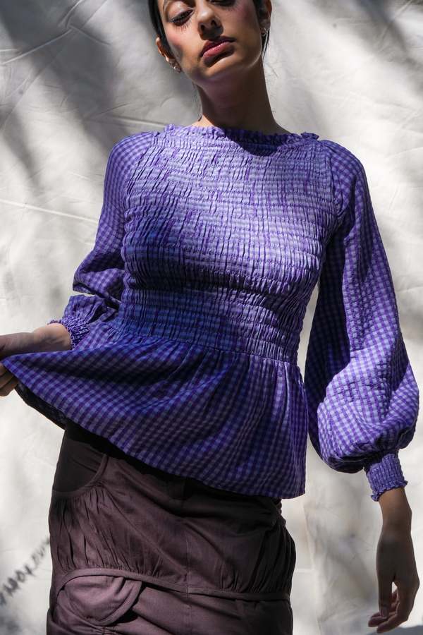 Abacaxi Smocked Peplum Blouse Abacaxi Smocked Peplum Blouse