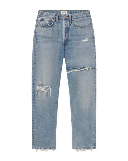 AMOMENTO Straight Fit Jeans - Mid Blue | Garmentory