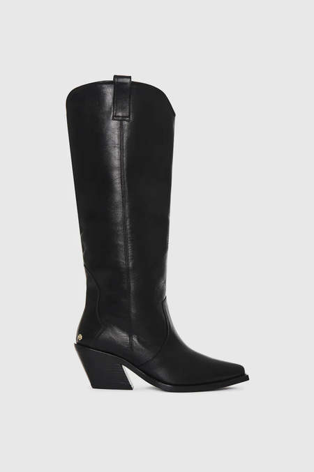 Anine Bing Tall Nina Metal Toe Cap Boots - Black | Garmentory