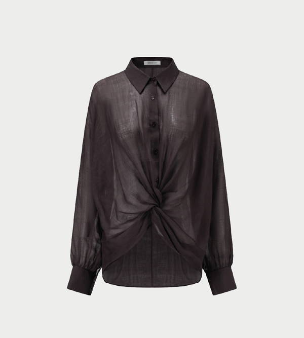 INTO THE EAST Ramie Twisted Shirt