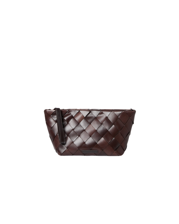 Loeffler Randall Melina Woven Clutch - Chocolate