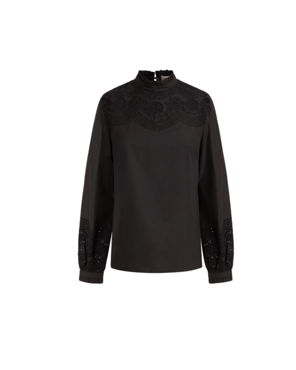 Emporio Sirenuse Mona Broderie Anglaise Blouse - Black Emporio Sirenuse Mona Broderie Anglaise Blouse - Black