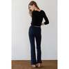 Donni. The Rib Kick Flare Pants - Navy - Thumbnail 4