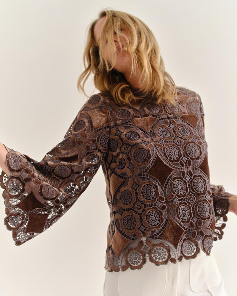 Cartolina Ellis Long Sleeve Top - Mocha