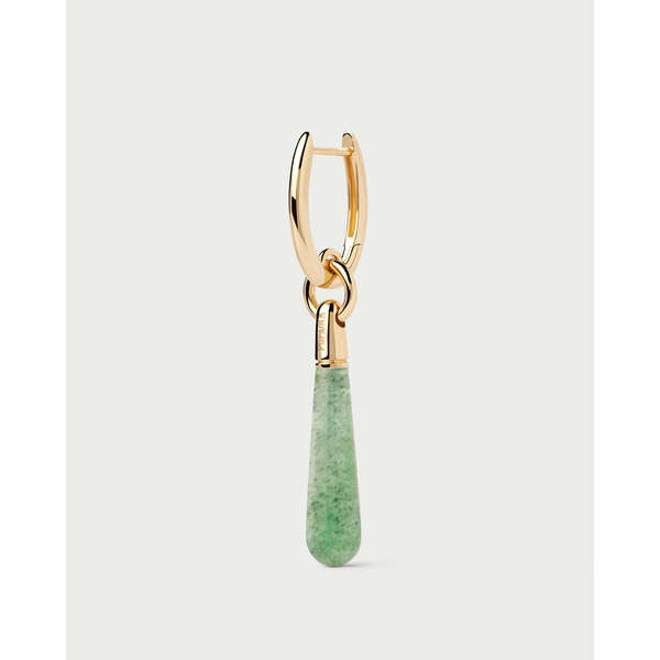 PDPAOLA Green Aventurine Large Pendant - Gold/Green