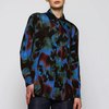 Mirto Blue Fluid Print Blouse - Thumbnail 1