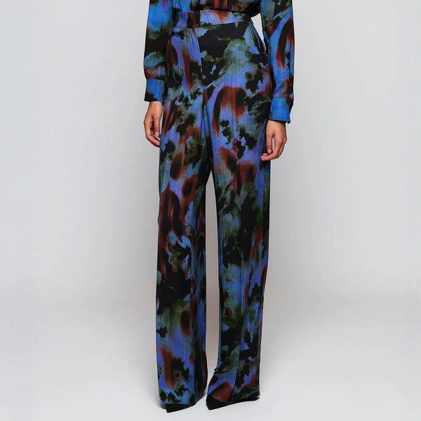 Mirto Trousers - Blue Fluid Print