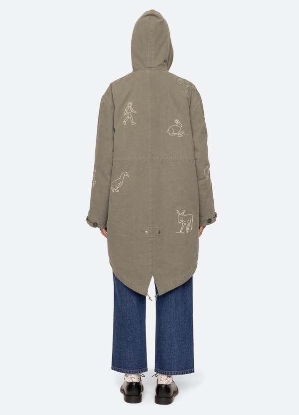 army of me 17ss ムラ染め フーデットコート Sea NY Miles Parka - Army | Garmentory