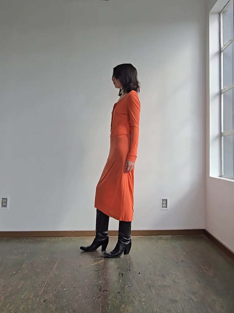 Vintage Slinky Dress - Burnt Orange