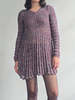 Chloe Silk Metallic Knit Dress - Purple Metallic - Thumbnail 1