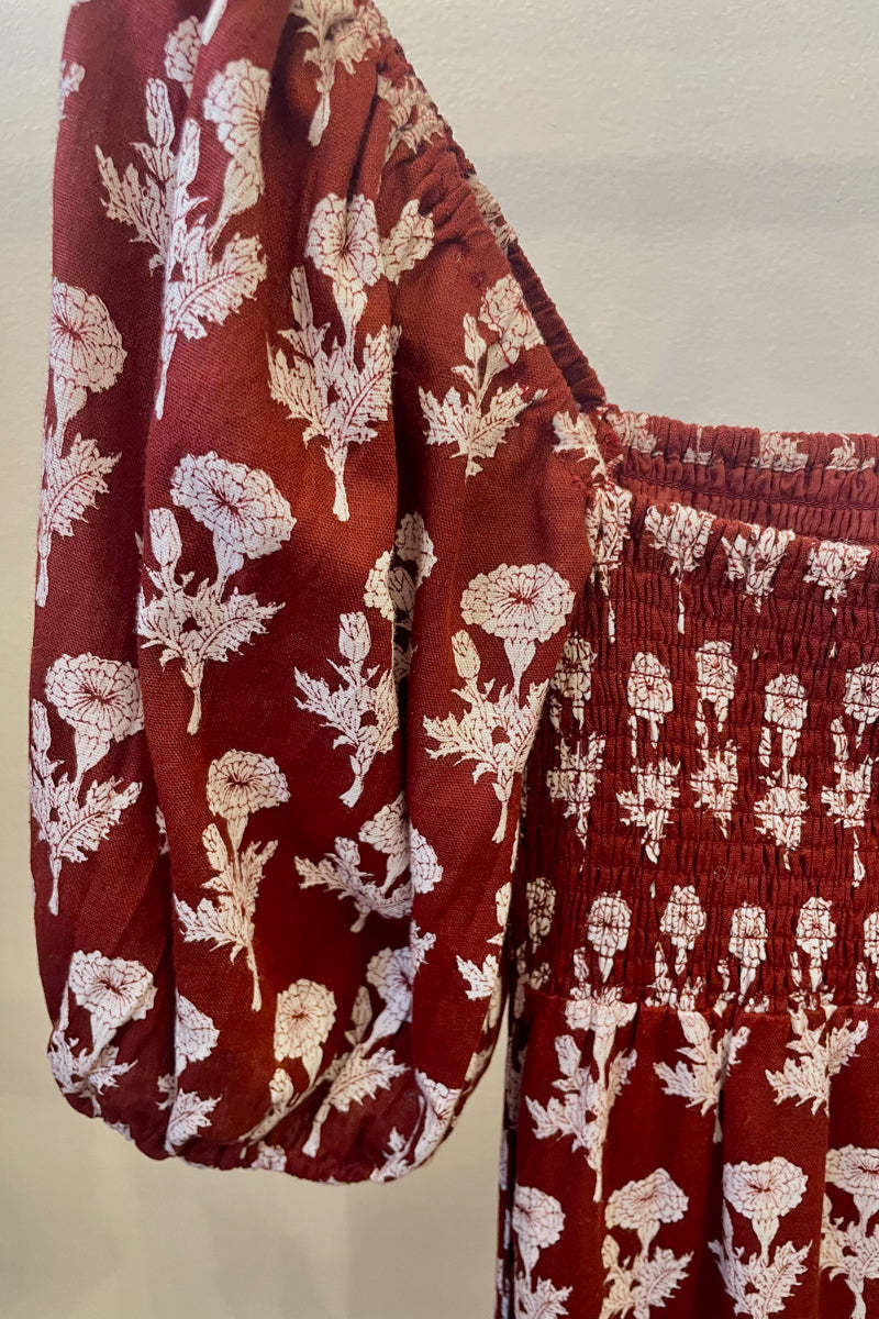 Emerson Fry Santiago Maxi Dress - Rougue Marigolds Linen Dress