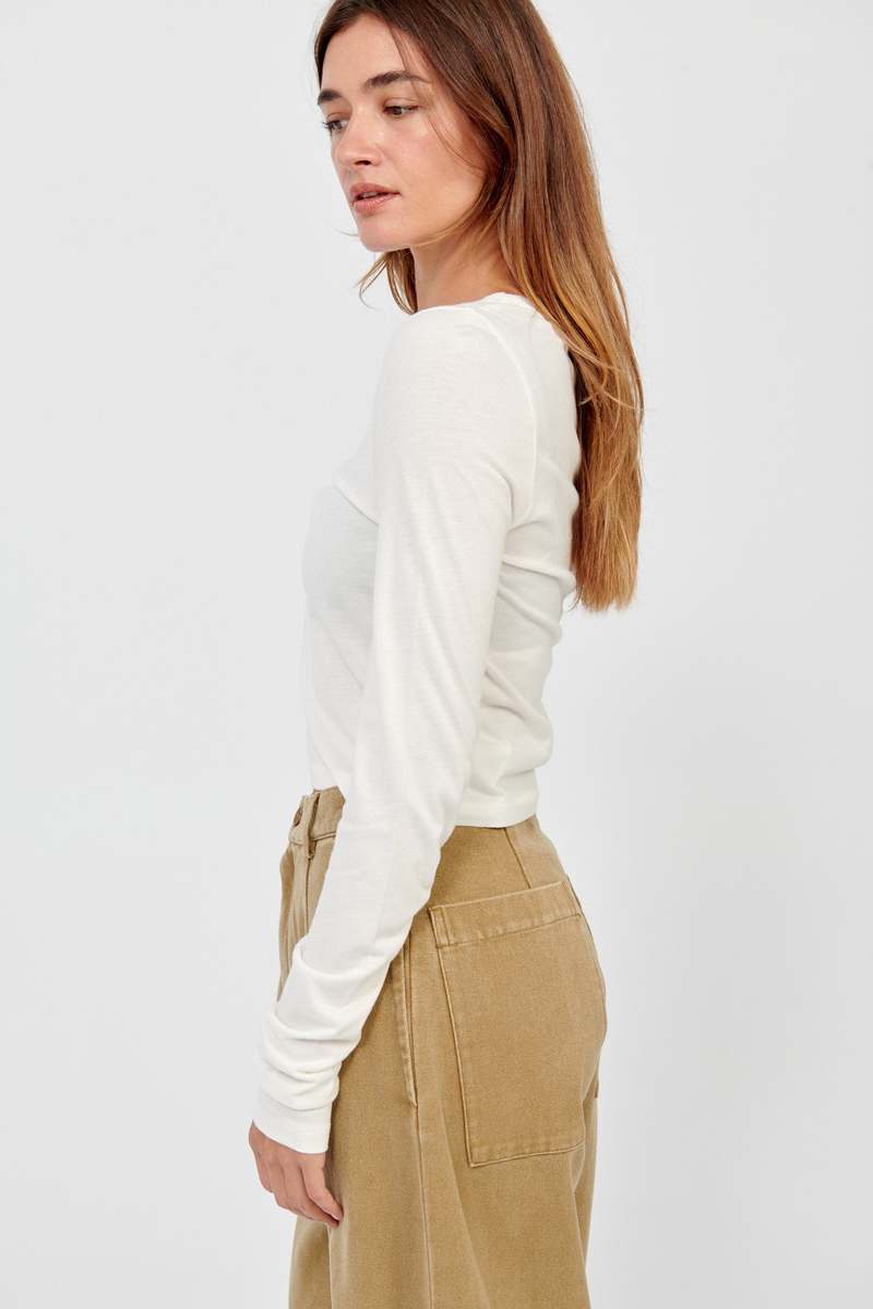 TERNE Long Sleeve Baby Tee - Ivory TERNE Long Sleeve Baby Tee - Ivory