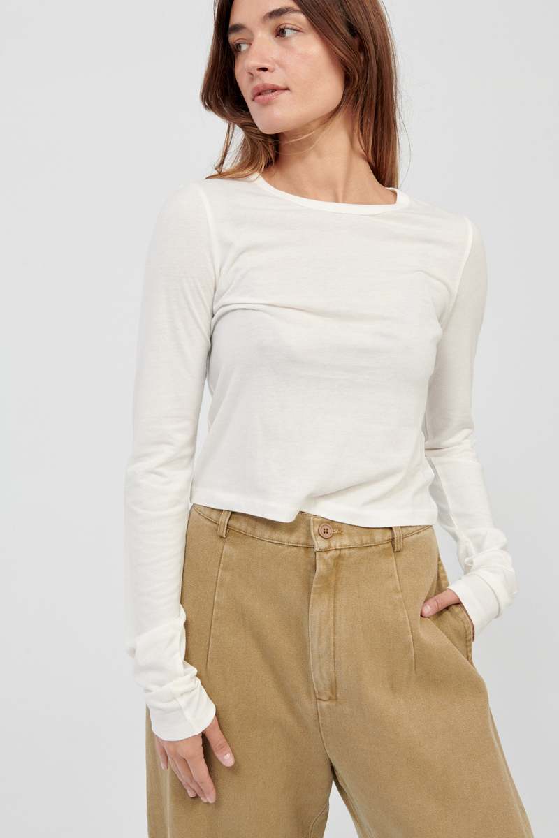 TERNE Long Sleeve Baby Tee - Ivory TERNE Long Sleeve Baby Tee - Ivory