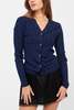 &Daughter Merino V-Neck Ribbed Cardigan - Dark Navy - Thumbnail 1