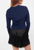 &Daughter Merino V-Neck Ribbed Cardigan - Dark Navy - Thumbnail 3