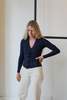 &Daughter Merino V-Neck Ribbed Cardigan - Dark Navy - Thumbnail 8