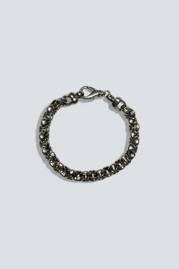 Vintage Facet Rolo Link Bracelet - Sterling Silver