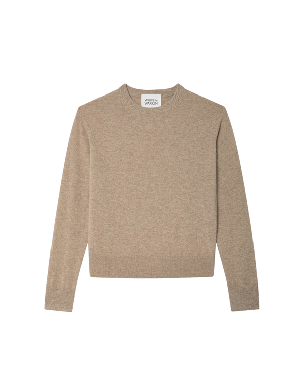 White+Warren Cashmere Crew Sweater - Taupe Heather