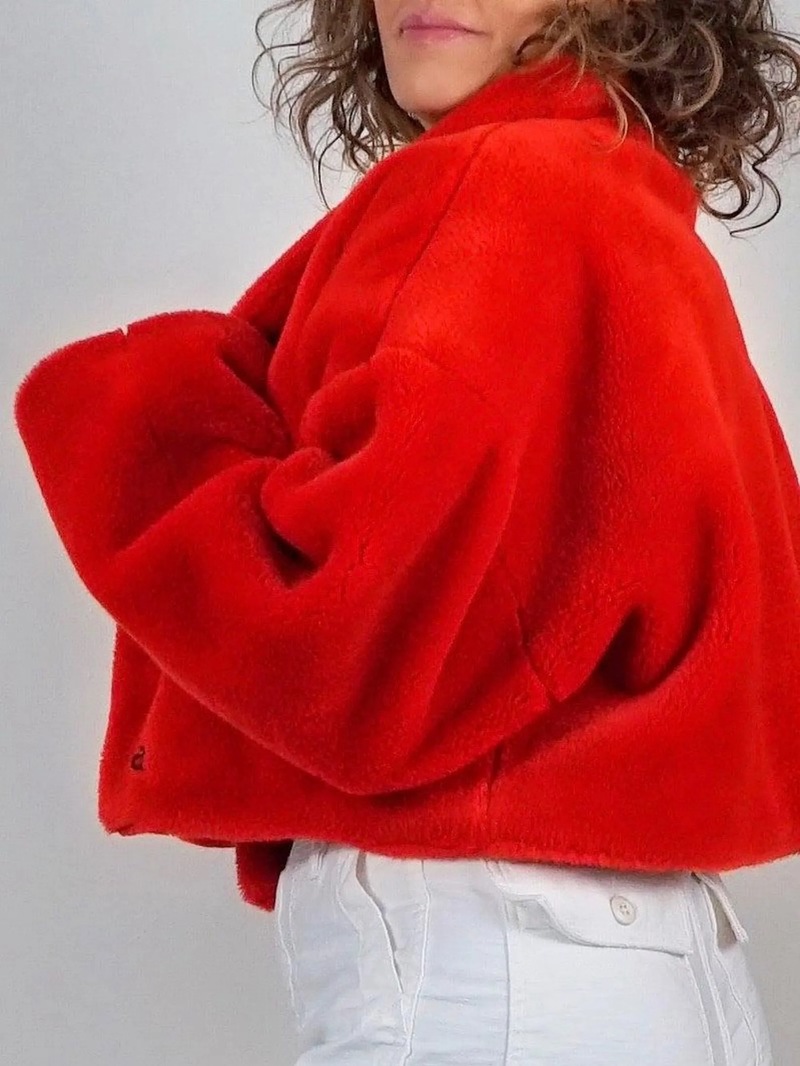 Vintage Cropped Faux Fur Jacket