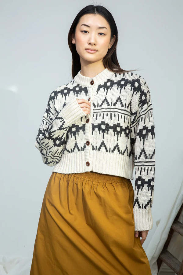 Beaumont Organic Sugi-Sue Organic Cotton Knit Cardigan - Ivory